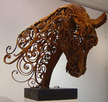 T�te de cheval volutes de fer forg�